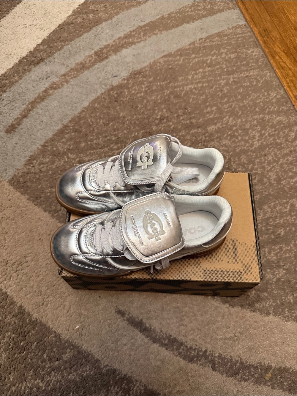 Coach Silver Metallic Sneakers - Picture 3 of 8